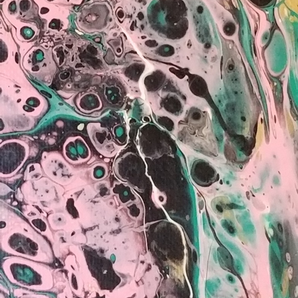 Original Painting Acrylic 8x10 Pink Black - Picture 4 of 8